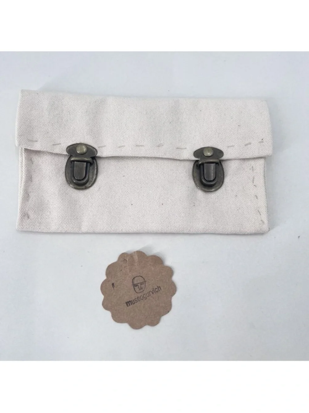 Museo Gurvich Ivory Canvas Travel Pouch Bag Made in Uruguay - 8